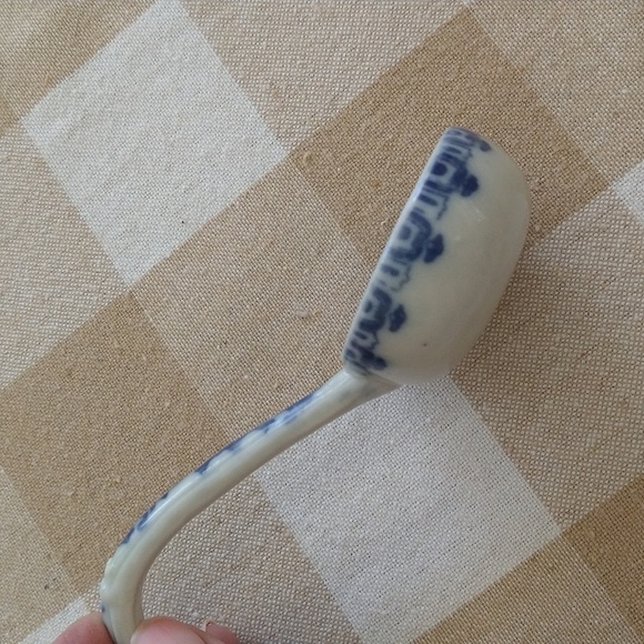 Antique transferware blue and white porcelain spoon china 5" chinoiserie - Picture 5 of 6